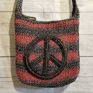 The Sak Boho Crochet Crossbody Peace Purse